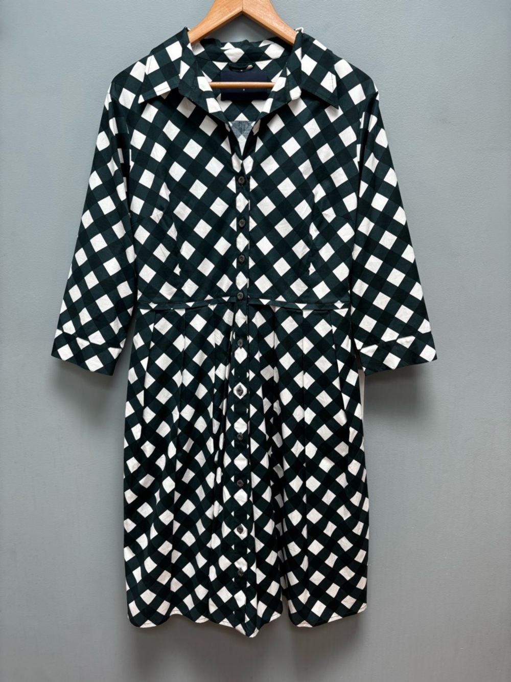 Samantha Sung Audrey #1 Mid Shirtdress in Green / White Gingham 8